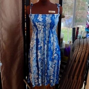 Tropical Blue & White Beach Dress